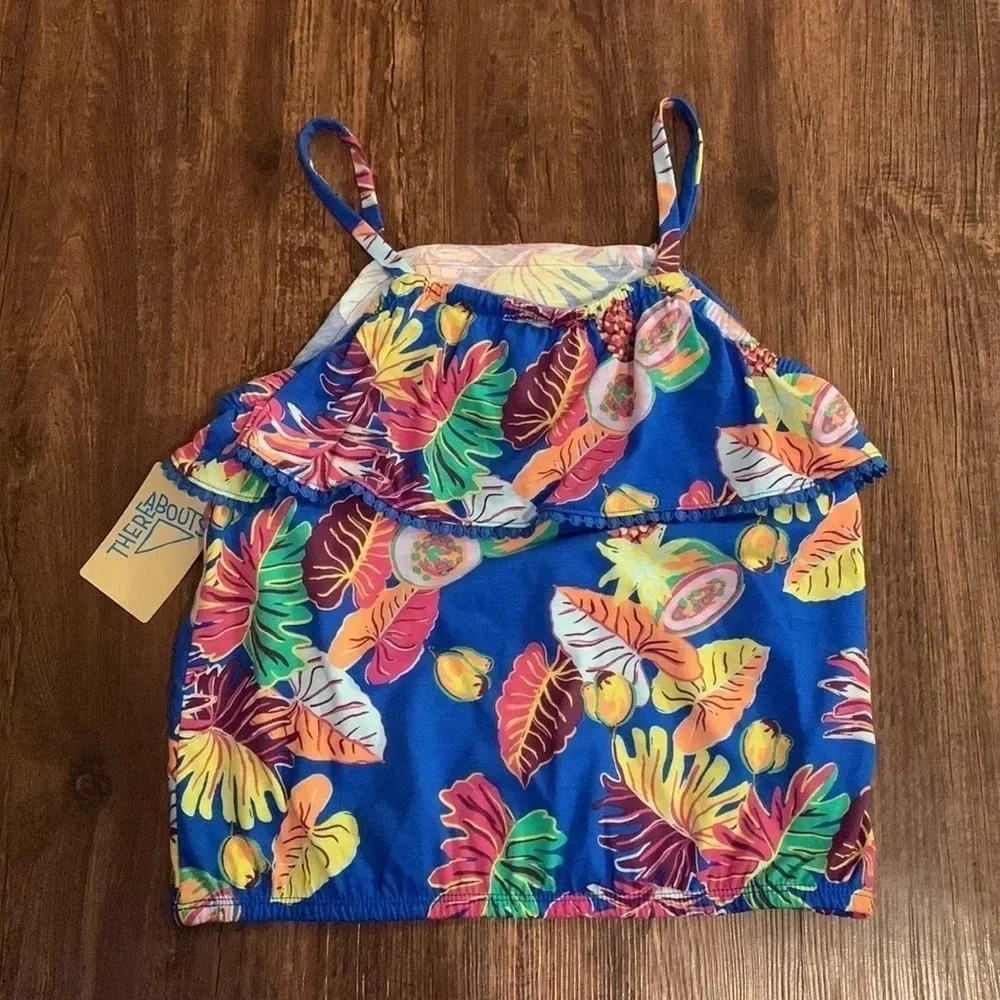 Thereabouts Tank Top Racing Blue Leaf - Picture 3 of 5